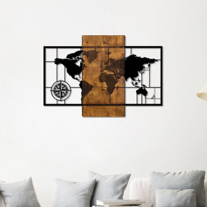 Decor de perete, maro/negru, 58 x 85 cm - Img 3