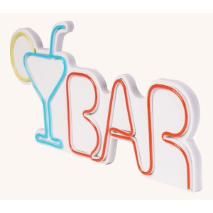 Decor de perete Re-Bloom, BAR, LED, PVC, rosu/albastru/galben, 50 x 23 x 3 cm - Img 3