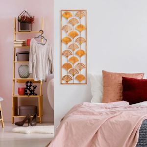Decor de perete Re-Bloom, metal, portocaliu, 32 x 90 cm - Img 4