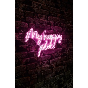 Decor de perete Re-Bloom, My happy place, LED, PVC, roz, 55 x 31 cm - Img 4