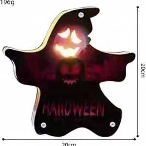 Decoratiune pentru Halloween, LED, model fantoma, lemn, multicolor, 20 x 20 cm - Img 6