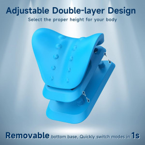 Dispozitiv de relaxare cervicala cu 10 noduri de masaj Fanlecy, spuma, albastru - Img 6