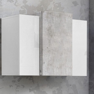 Dulap de perete Coro Tecnos, functie push to open, lemn melaminat, gri/alb, 90 x 38 x 66 cm - Img 4