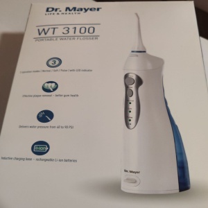 Dus bucal portabil Dr.Mayer WT3100 Alb/Albastru, Tehnologie Multi Pulse, presiune de la 40 la 90 PSI, 3 moduri de curatare (normal, sensibil ?i pulsat), rezervor 150 ml, 2capete standard, WT3100, Resigilat, Grad A