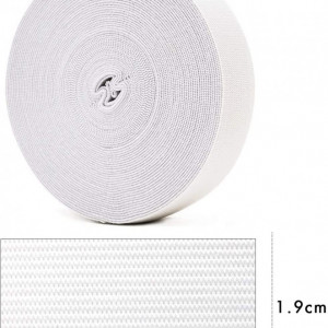 Elastic pentru imbracaminte Ayes, fibra de poliester/cauciuc, alb, 10 m - Img 5