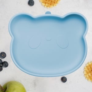 Farfurie din silicon cu ventuza, AppeKids, The Little Bear - Aqua Blue - Img 1