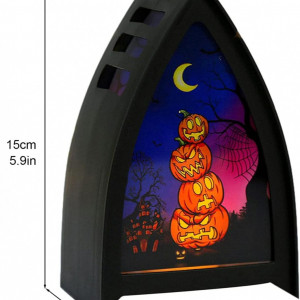 Felinar de Halloween XINNIAN, LED, plastic, multicolor, 15 x 6,3 x 9.5 cm - Img 6