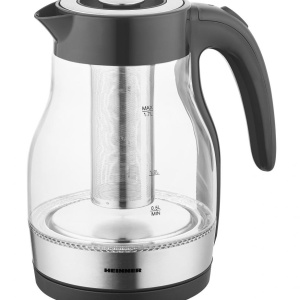 Fierbator electric cu filtru ceai Heinner HEK-TF2200GBK, 1850-2200W, 1.7L, Filtru detasabil, Negru - Img 2