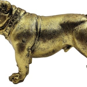 Figurina Casaido, model Bulldog, polirasina, auriu, 28,5 x 16 cm