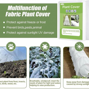Folie de protectie impotriva inghetului pentru plante LUOBITO, textil, alb, 2.5 x 7.5 m