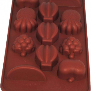 Forma de prajituri/ciocolata Selecto Bake, silicon, maro, fructe, 18,6 x 11,1 x 2,3 cm - Img 6
