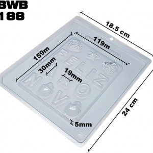 Forma pentru ciocolata BWB 188 silicon/plastic, transparent, 18,5 x 24 cm - Img 5