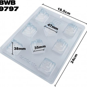 Forma pentru ciocolata BWB 9797, silicon/plastic, transparent, 18,5 x 24 cm - Img 6