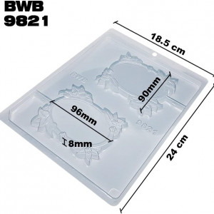 Forma pentru ciocolata BWB 9821, silicon/plastic, transparent, 18,5 x 24 cm - Img 6