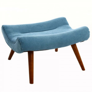 Fotoliu cu scaun pentru picioare Hardin, albastru, 102 x 78 x 75 cm - Img 4