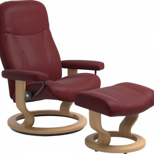 Fotoliu reclinabil cu scaun pentru picioare Garda, bordeaux/maro, 76 x 100 x 71 cm