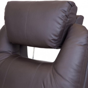 Fotoliu recliner Cinemo, cu masaj, incalzire, rotativ si cu suport pentru bauturi, piele naturala, negru - Img 5