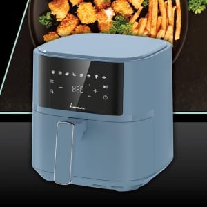 Friteuza cu aer cald Fram FAF-B6BL17SQ, 1700W-2200W, Capacitate 5.7L, 8 programe presetate, Panou de comanda electronic, Bleu - Img 2