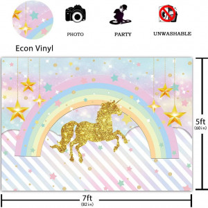 Fundal foto Allenjoy, model unicorn, vinil, multicolor, 150 x 210 cm - Img 4