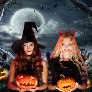 Fundal foto pentru Halloween Aiikes, vinil, multicolor, 300 x 300 cm