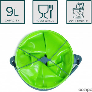 Galeata pliabila Colapz, plastic, verde/gri, 9 L