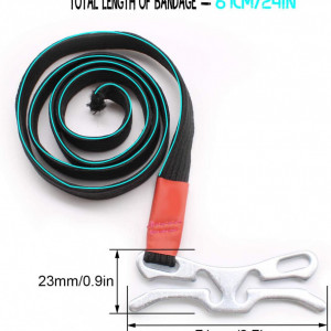 Garou medical elastic KLEHOPE, nailon/otel inoxidabil, negru/portocaliu/argintiu, 61 cm - Img 2