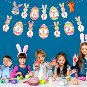 Ghirlanda Happy Easter BEKOIUP, folie/hartie, multicolor - Img 6