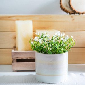 Ghiveci pentru plante Nicola Spring, ceramica, alb, 12 x 14 cm - Img 4