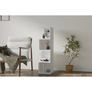 Hanah Home biblioteca, PAL melaminat, 27x25x95 cm, grosime 18mm, inaltime raft 21.4cm, alb - Verificat A · Re-Bloom - Img 2