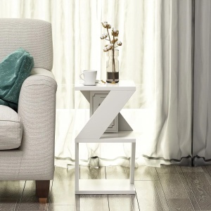 Hanah Home masa laterala, PAL melaminat 18mm, 30x30x50 cm, alb - Verificat A · Re-Bloom - Img 6