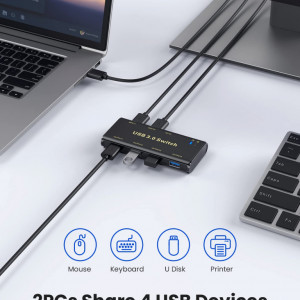 Hub ABLEWE, 4 iesiri USB 3.0 cu 2 intrari USB 3.0 si un Micro USB, negru - Img 6