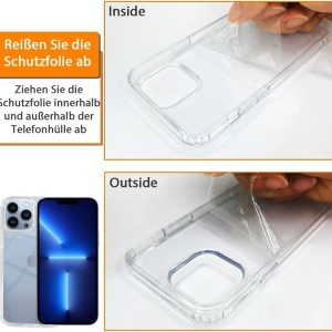 Husa de protectie cu snur pentru iPhone 13 Pro Max Gumo, TPU/poliester, transparent/gri deschis, 6,7 inchiHusa de protectie cu snur pentru iPhone 13 Pro Max Gumo, TPU/poliester, transparent/gri deschis, 6,7 inchi