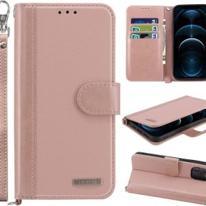 Husa de protectie flip pentru Wiko T10 5G Lairtte, piele PU/TPU, roz, 6,5 inchi