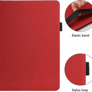 Husa de protectie pentru iPad 7/8/9/Air 3 Vkooer, piele PU/TPU, rosu, 10,5 inchi