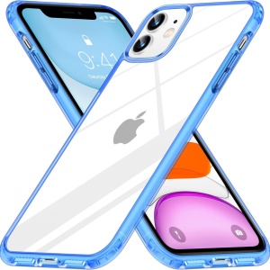 Husa de protectie pentru iPhone 11 Vakoo, TPU/PC, transparent/albastru, 6,1 inchi