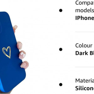 Husa de protectie pentru iPhone 13 PRO SmoBea, silicon, albastru/auriu, - Img 2