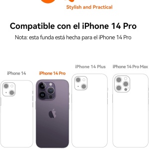 Husa de protectie pentru iPhone 14 Pro Quikbee, TPU, transparent/alb, 6,1 inchi