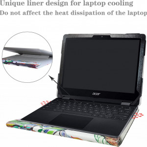 Husa de protectie pentru laptop Alapmk, compatibil cu 12 "Acer Chromebook Spin 512 R851TN , piele PU, multicolor - Img 5
