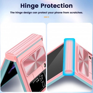 Husa de protectie pentru Samsung Galaxy Z Flip 4 HWeggo, policarbonat, albastru/roz - Img 4