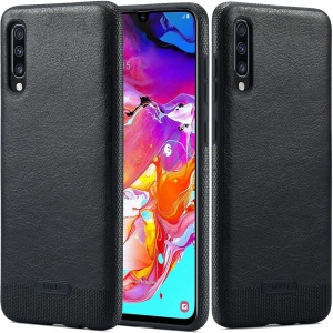 Husa slim pentru Samsung Galaxy A50 Sibada, TPU/piele, negru, 6,4 inchi