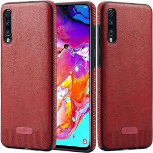 Husa slim pentru Samsung Galaxy A50 Sibada, TPU/piele, rosu inchis, 6,4 inchi