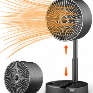 Incalzitor cu ventilator Kouric, metal/plastic, negru, 16 x 30/36 cm, 600W