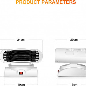 Incalzitor ventilator ceramic Sousnous, alb, 800/1500 W, 18 X 24 cm - Img 6