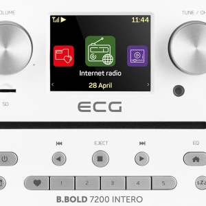 Internet radio ECG B.BOLD 7200 Intero White, FM + DAB, stereo 2 × 10 W, CD audio si MP3,Bluetooth, USB, carcasa lemn, alb - Img 4