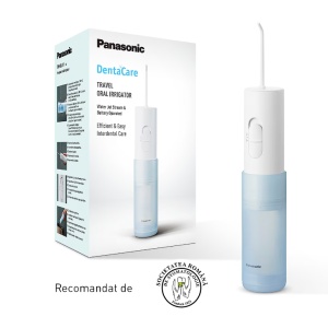 Irigator bucal Panasonic EW-DJ11-A503, 2 trepte de presiune, Portabil, 20min autonomie (2xAA), Capacitate 150ml, Alb, Resigilat, Grad A