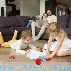 Jucarie anti-stres pentru copii Woplagyreat, silicon, alb/rosu/albastru, 35 x 33 cm - Img 5