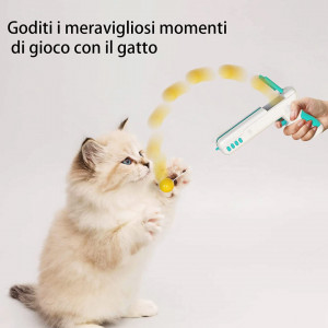 Jucarie pentru pisici GVAVIY, plastic, alb/albastru/galben, 18,8 x 4,1 x 11,5 cm - Img 3