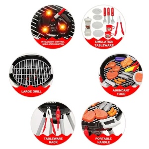 Jucarie Rovo 901A BBQ Grill Gratar, lumini si sunete, 22 piese - Img 8