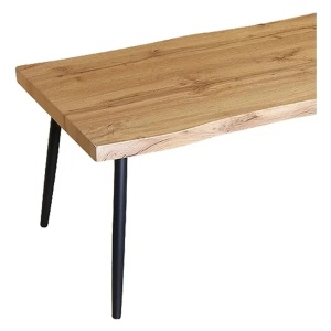 Kiwari Daro masuta de cafea MDF/metal, 120x60x45 cm, blat MDF finisaj stejar natural, cadru metal negru, design industrial, stejar/negru - Verificat A · Re-Bloom - Img 5