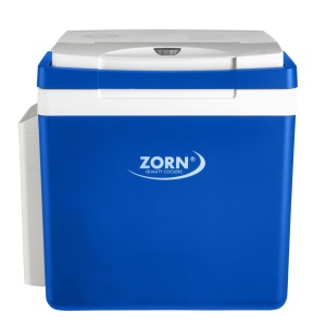 Lada frigorifica auto si camping ZORN Z 26 LNE, 25 litri, alimentare 12V/230V + acumulator extern Li-ion 7.8 Ah, racire-incalzire, alb-albastru - Img 2